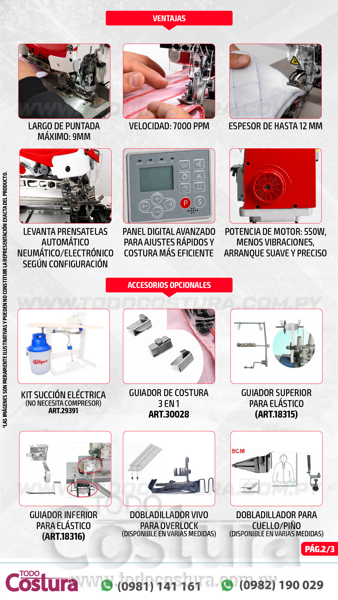 OVERLOCK ELECTRONICA (5 HILOS - DOBLE ARRASTRE) WILLPEX G5T-5-02/233/EUT (MOTOR INCORPORADO)